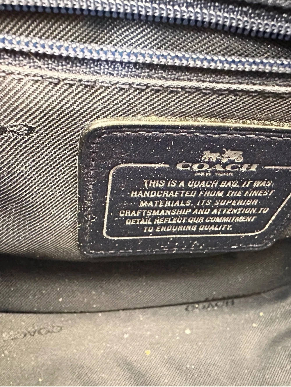 Coach Navy Blue Leather Studded Floral Satchel with Removable Strap - Picture 9 of 13